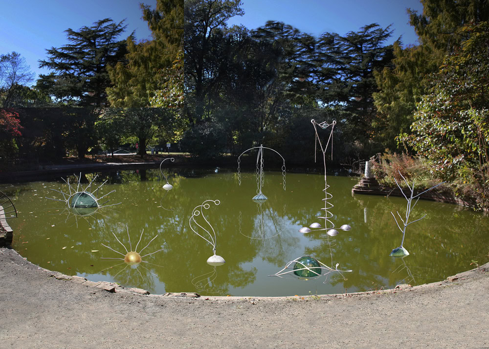 Serpentine Sibyls: A Floating Sculptural Installation at Snug Harbor by Daniel Rothbart 
